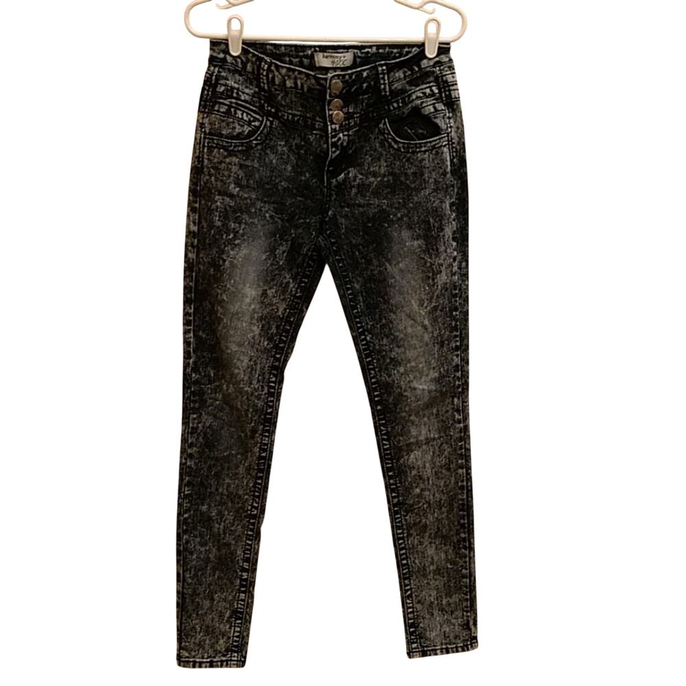 Harmony Havoc Jeans Acid Wash Skinny Jeans Triple Button Stretch Med Rise size 9